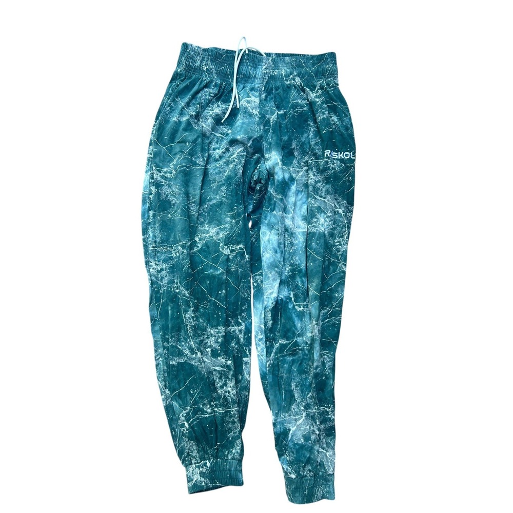 Men's RASKOL Dump Cover 2.0 Green Marble Parachute Pants Size XL Workout
